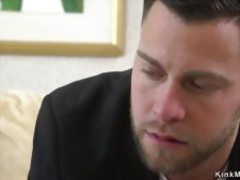 Tied up redhead whipped and banged